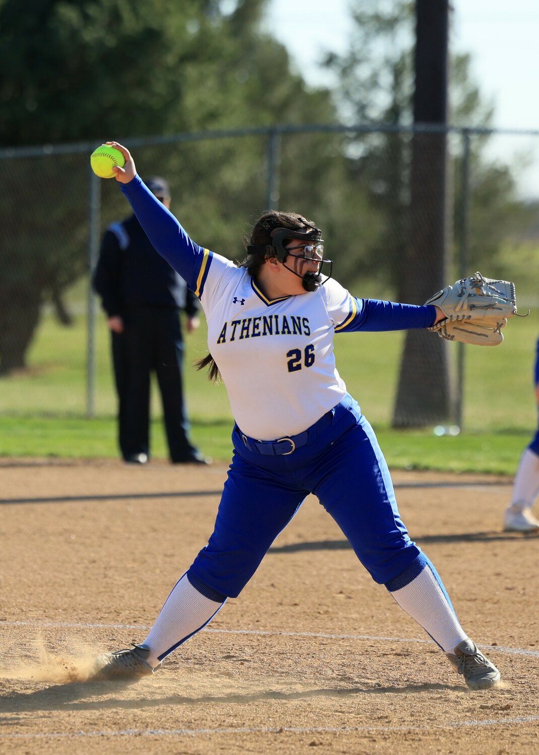 Freshman Angeli Martinez got the start in the circle and made her varsity debut.