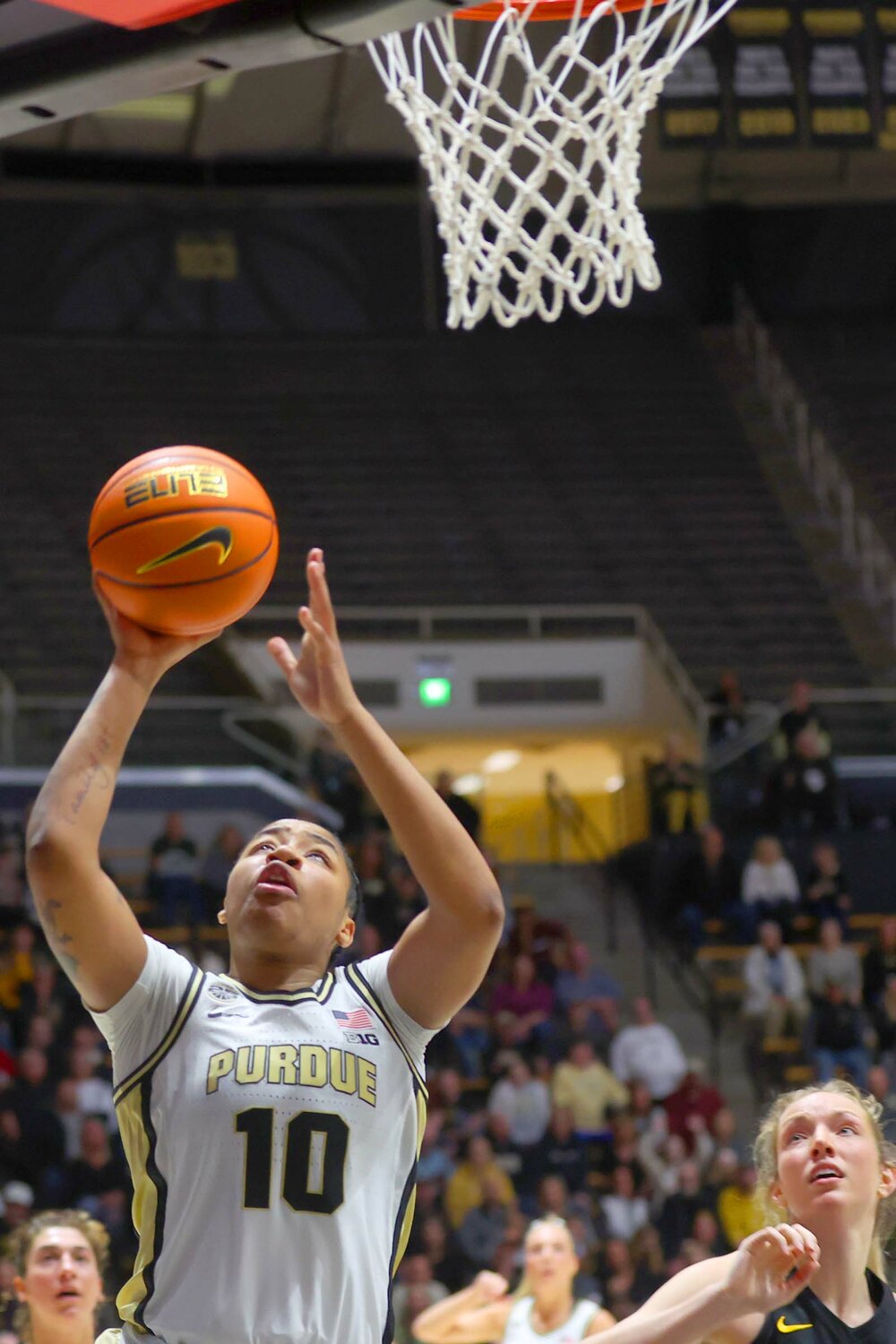 Jeanae Terry of Purdue - shooting a lay-up in the Vermont game
