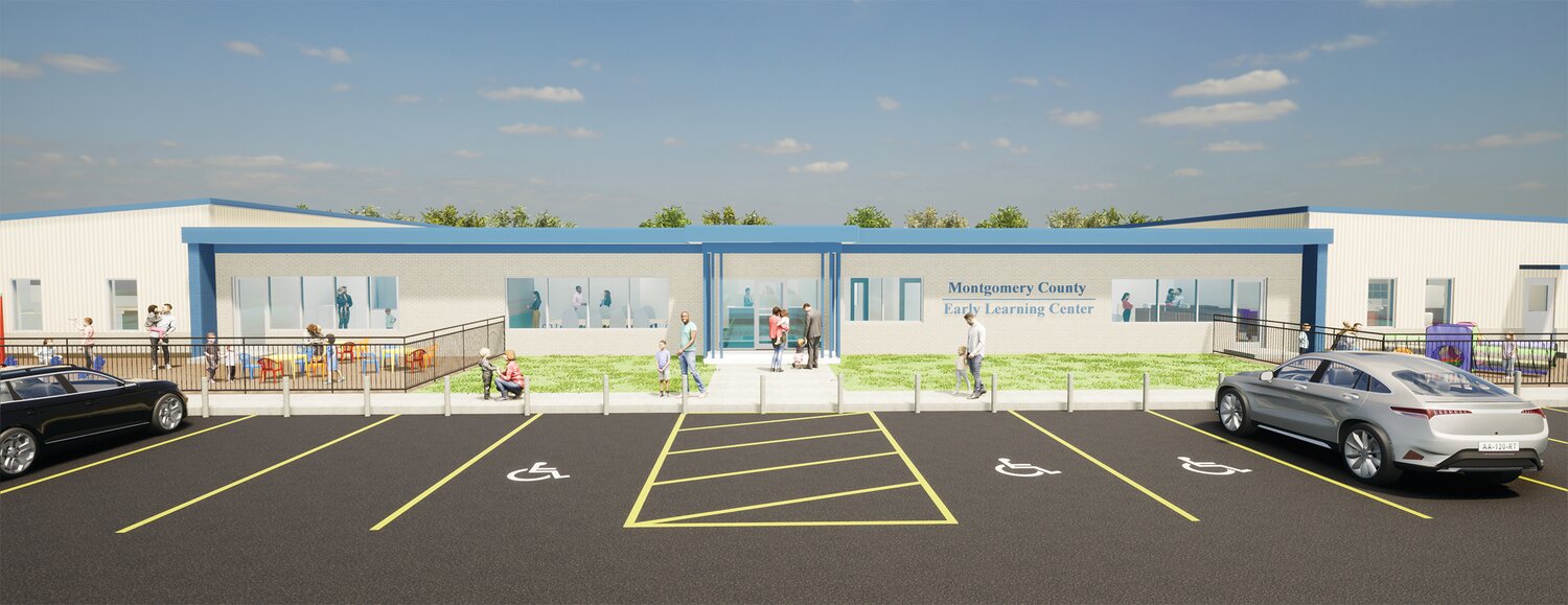 An artist rendering of the new Montgomery County Early Learning Center at 110 W. South Blvd.