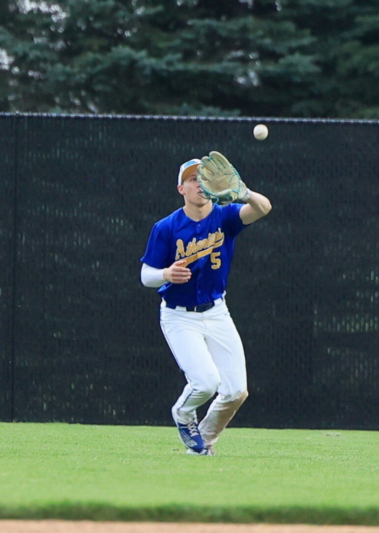 Kaden Patton had two hits and some nice catches in right field.
