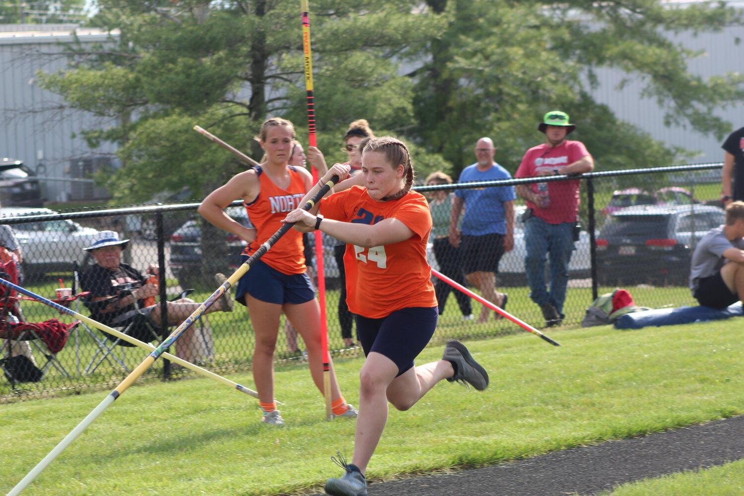 North Montgomery's Hailey Kunz earned a county title for the Charger girls in the pole vault.