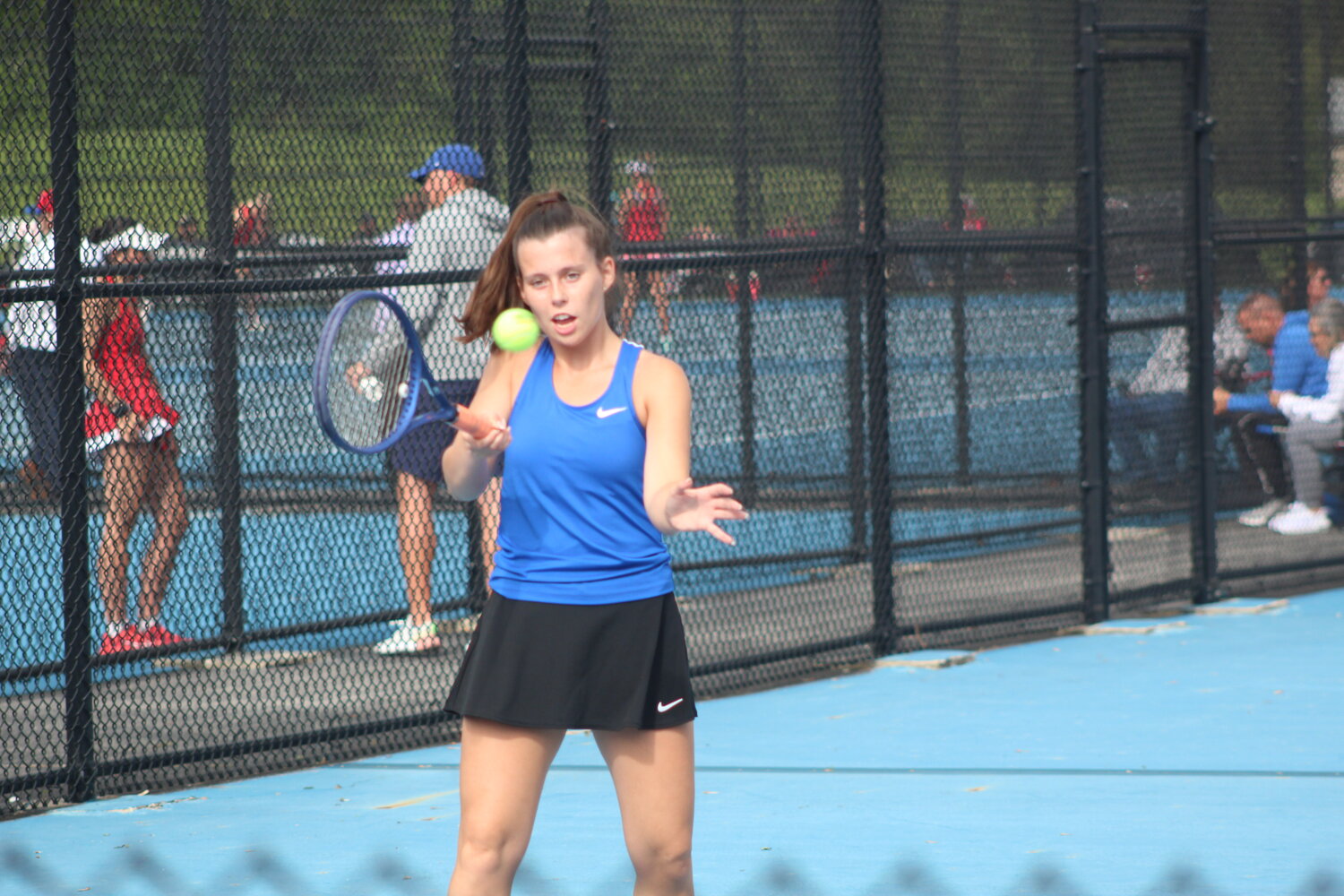 CHS senior Amy Weliever helped the Athenians get back to the sectional title game with a win at three singles. CHS is in search of its fourth straight sectional title.