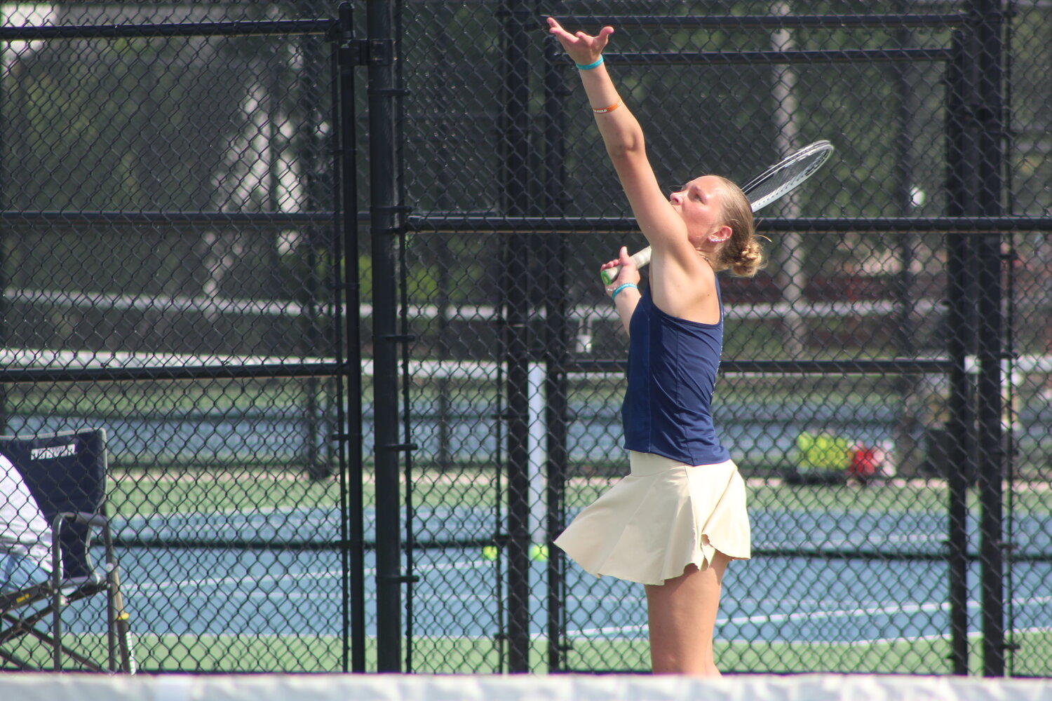 Fountain Central's Hannah Prickett makes up half of the one doubles duo for FC that's saved their best tennis for these last few weeks.
