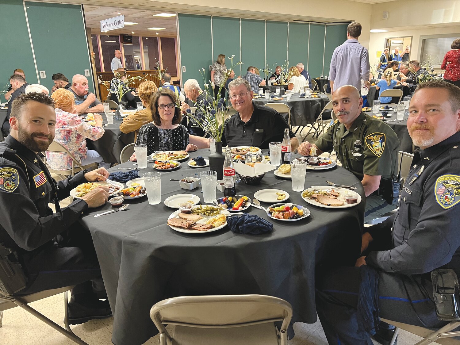 In recognition of Police Memorial Day, First Baptist Church of Crawfordsville hosted a banquet in honor of our local law enforcement on May 15. The featured guest speaker was retired minister Mike Whitaker. The theme of his address was “Thank you from a grateful citizen.”