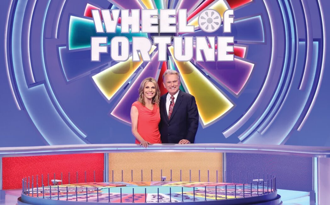 Wheel of Fortune host Pat Sajak, right, will appear in his final episode when the shows airs today. He is pictured with co-host Vanna White.