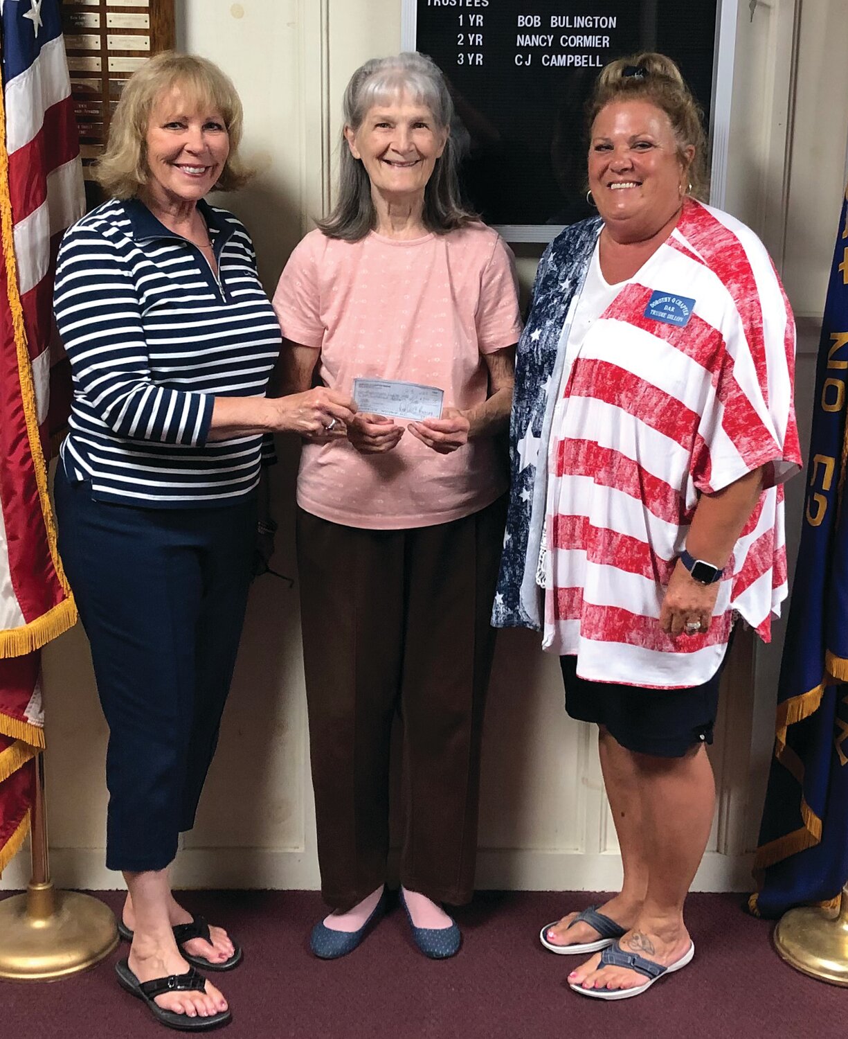 Pictured at the Attica American Legion Post 52 is Susan Fisher, Commander Nancy Cormier and Trudie Dillon..