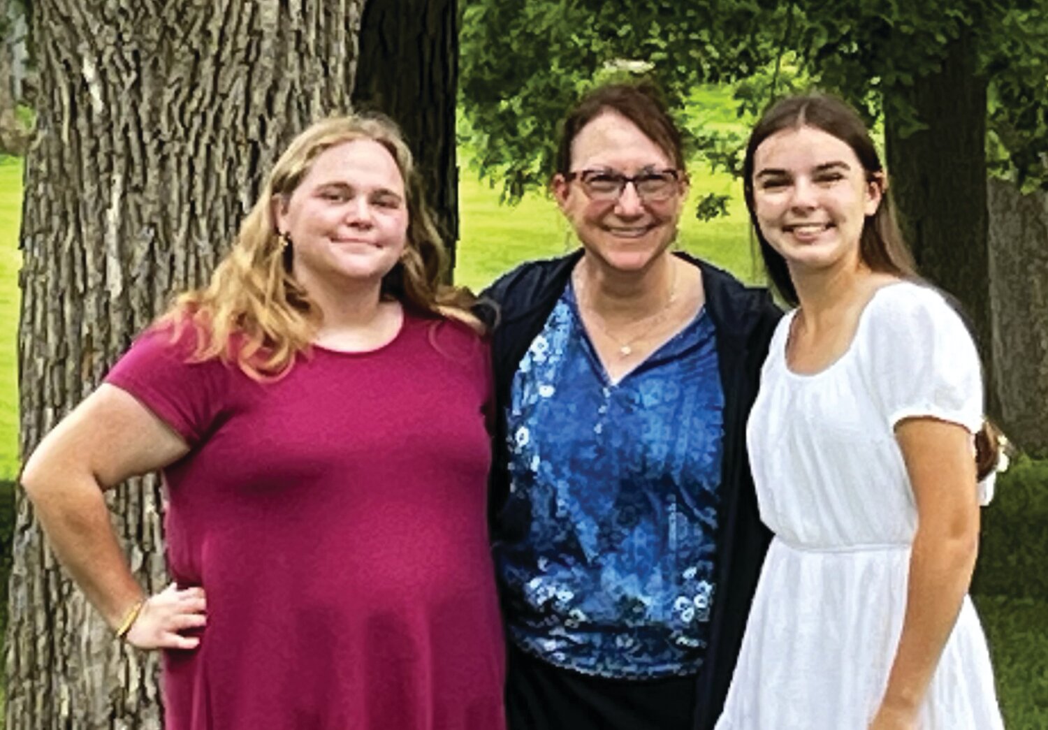 Pictured, from left, Megan Andrews, Southmont; Michele Enlow, INFBPW; and Sydney Neideffer, North Montgomery. Not pictured is Aleyah Jones, Crawfordsville.