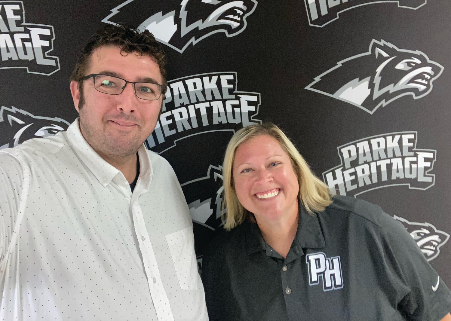 First cousins Bruce Patton, left, and Lisa Wrightsman serve as principals at North Central Parke Schools.