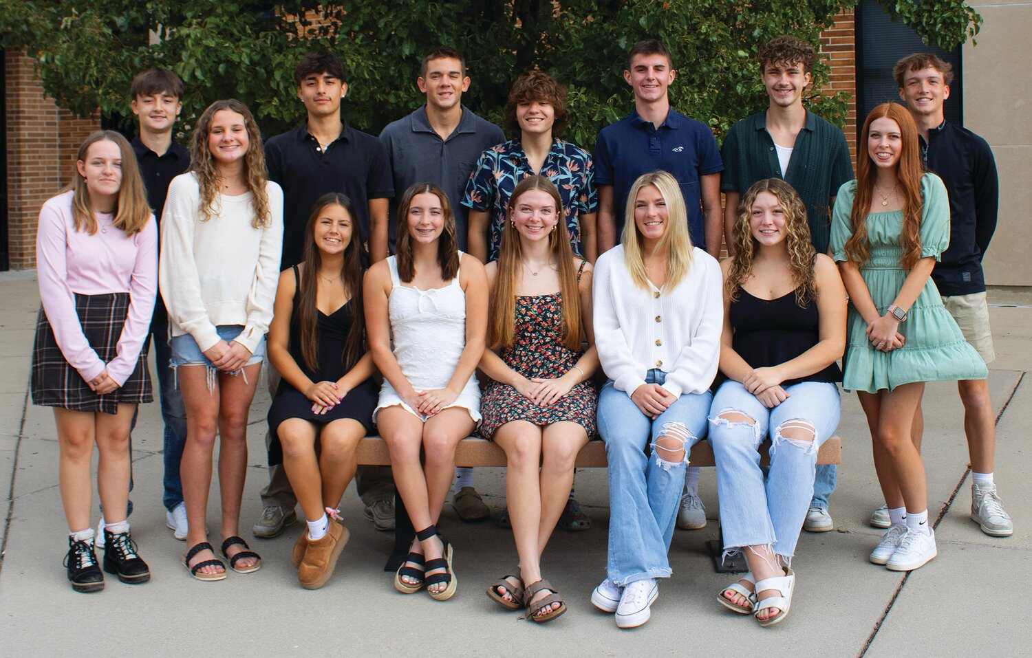 Members of the 2024 Southmont Homecoming Court are, from left, front row, freshman attendant Zoee Arthur; sophomore attendant Layla Shaw; queen candidates, Jenna Grino, Caeleigh Reinken, Mallory Leach, Mallory Mason and Caitlyn Himes; and junior attendant Jolie Hoenshell; and back row, sophomore attendant Landon Grimes; king candidates, Samuel Becerril, Lucas Oppy, Hunter Gray, Vincent Reimondo and Logan Albertson; and junior attendant Gavin Downy. Not pictured is freshman attendant Maxwell Myers. Coronation will take place during halftime of the football game on Friday.