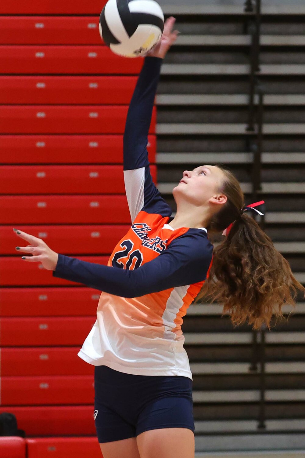 Kate Merica of North Montgomery hits the ball.