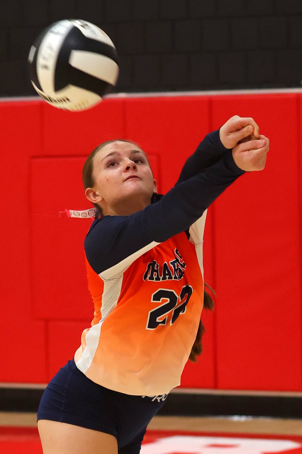 Sophie Welshimer of North Montgomery passes the ball.