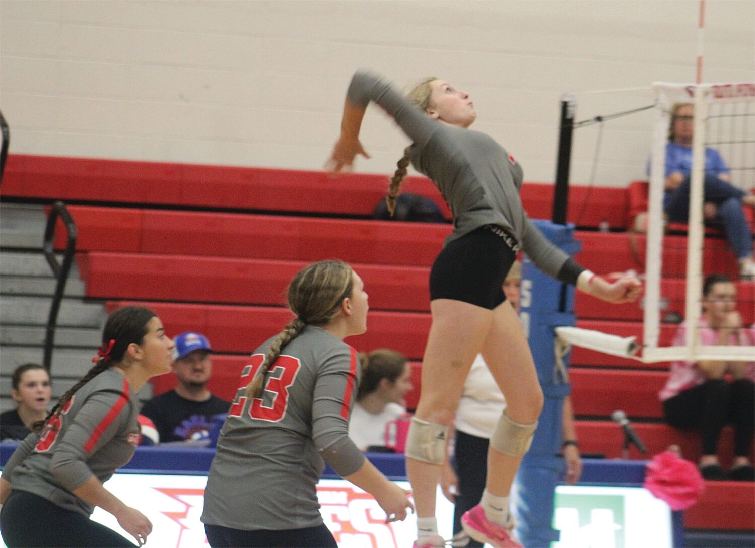 Southmont freshman Ella Barry surpassed 200 kills in her first varsity season as the Mounties picked up a key sectional win over South Putnam on Wednesday.