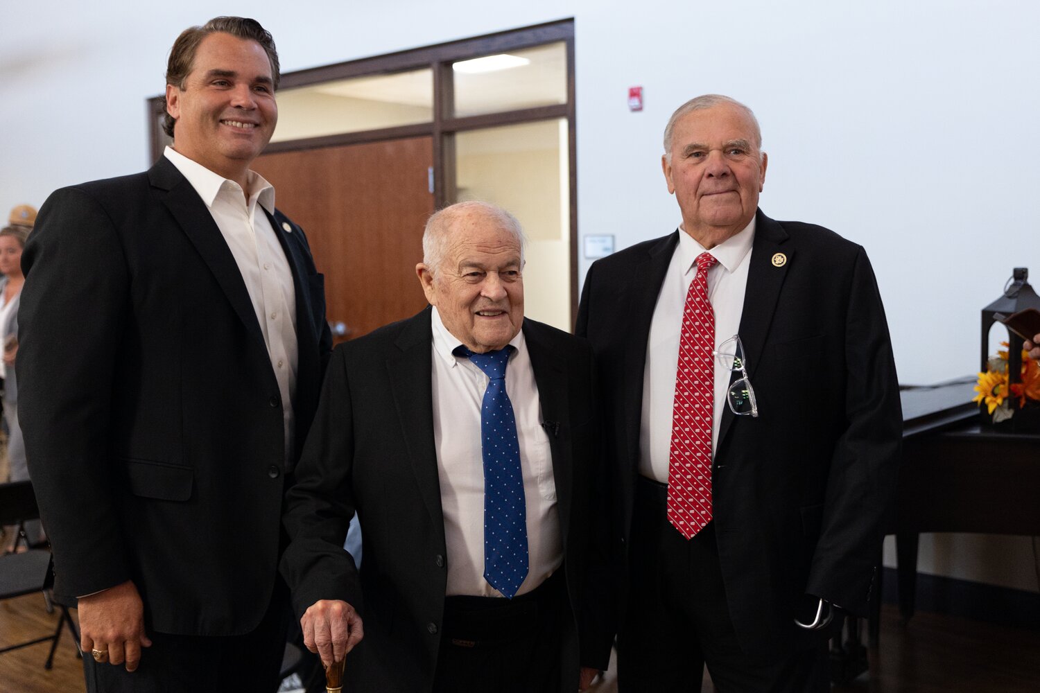 Joe Allen, center, poses with Beau Baird, left, and Jim Baird, right.