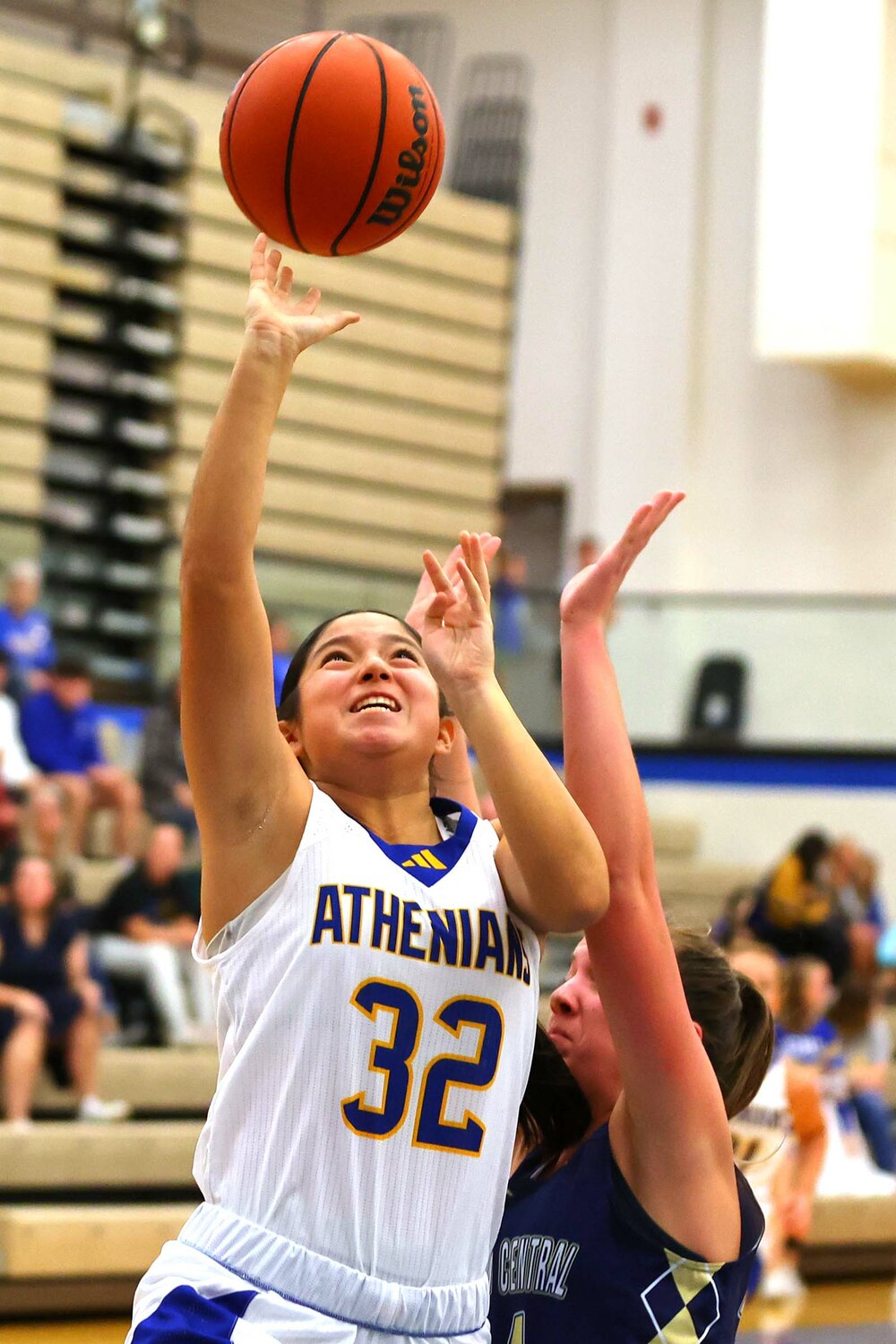 Yuli Torres of Crawfordsville shoots a lay-up.