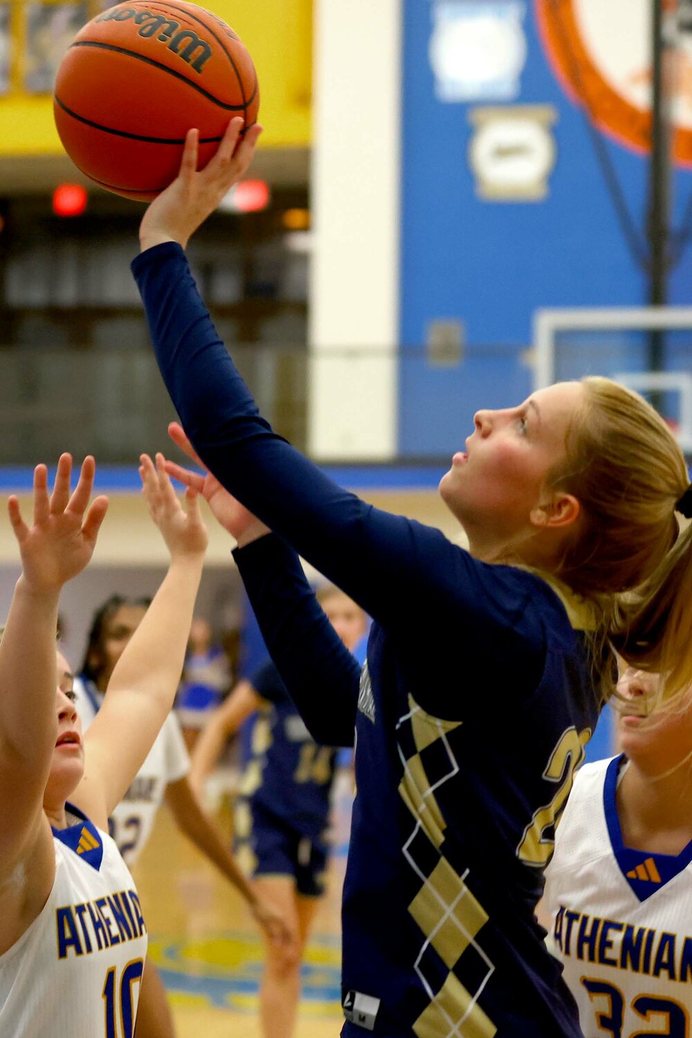Hannah Prickett of Fountain Central shoots a short jumper.