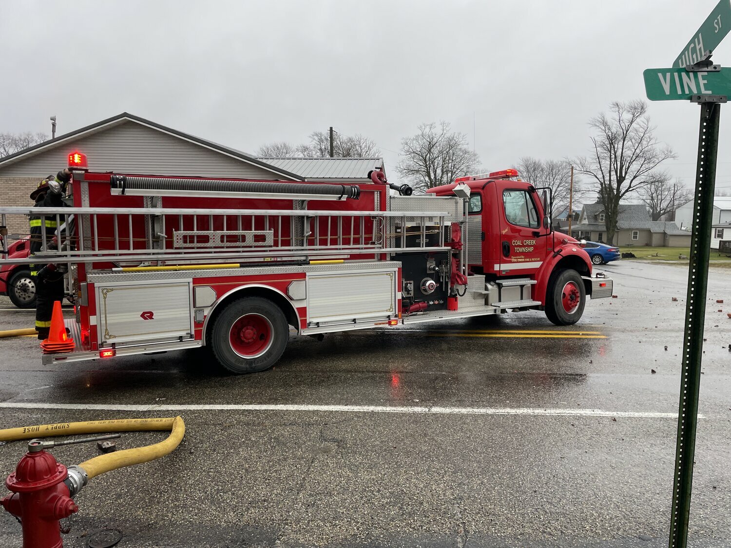 Coal Creek firefighters responded Sunday to the structure collapse.