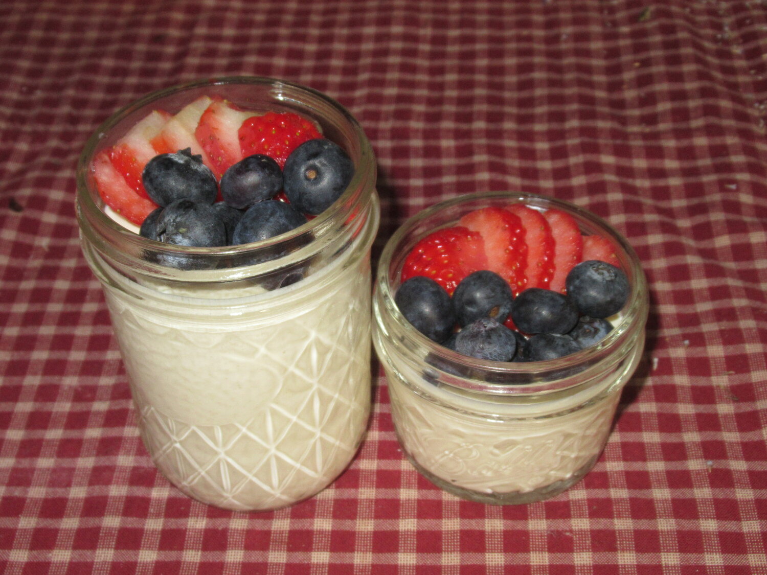 French Cream topped with berries.