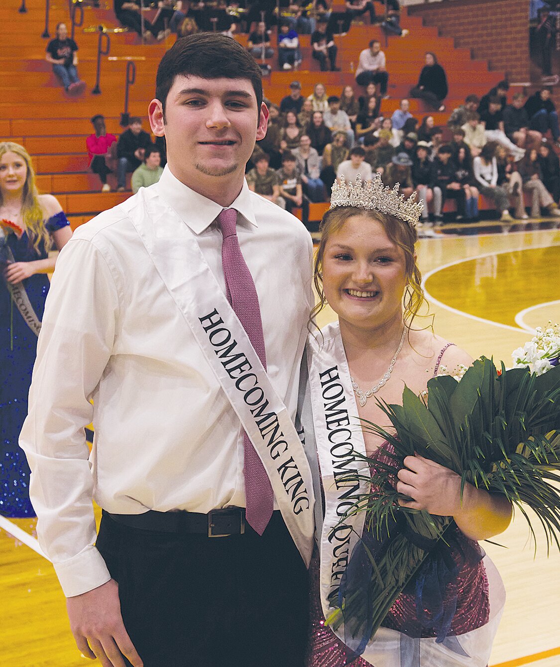 Mitch Shepherd, left, and Kayla Sankey were named the 2025 Winter Homecoming King and Queen on Saturday at North Montgomery High School.