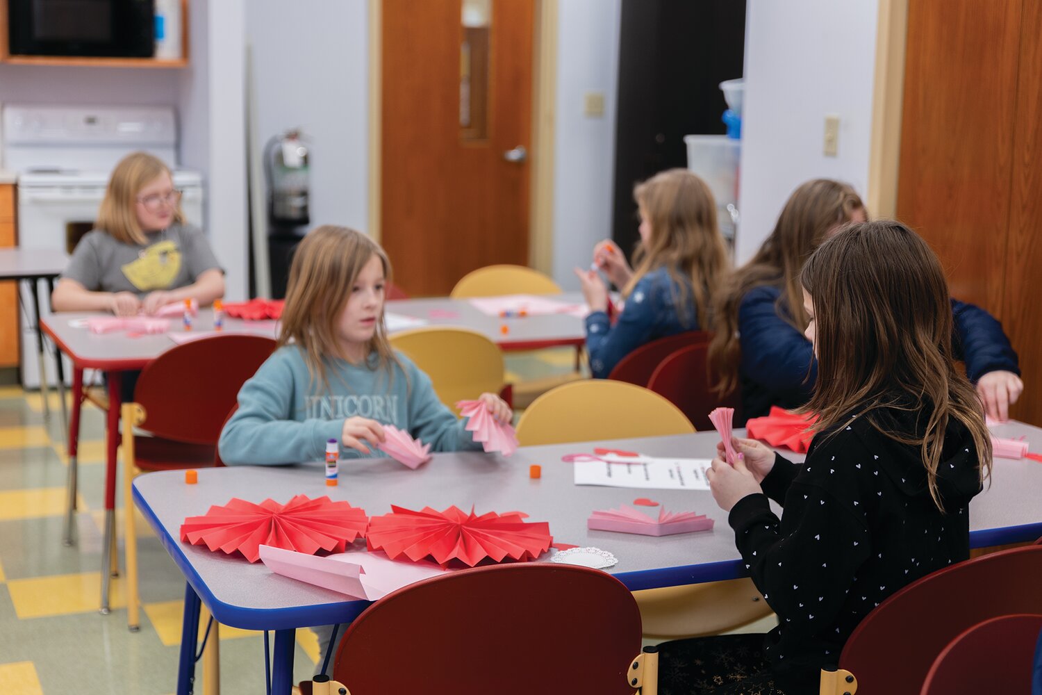 Valentine's Day crafts at Crawfordsville District Public Library, Feb. 4, 2025.