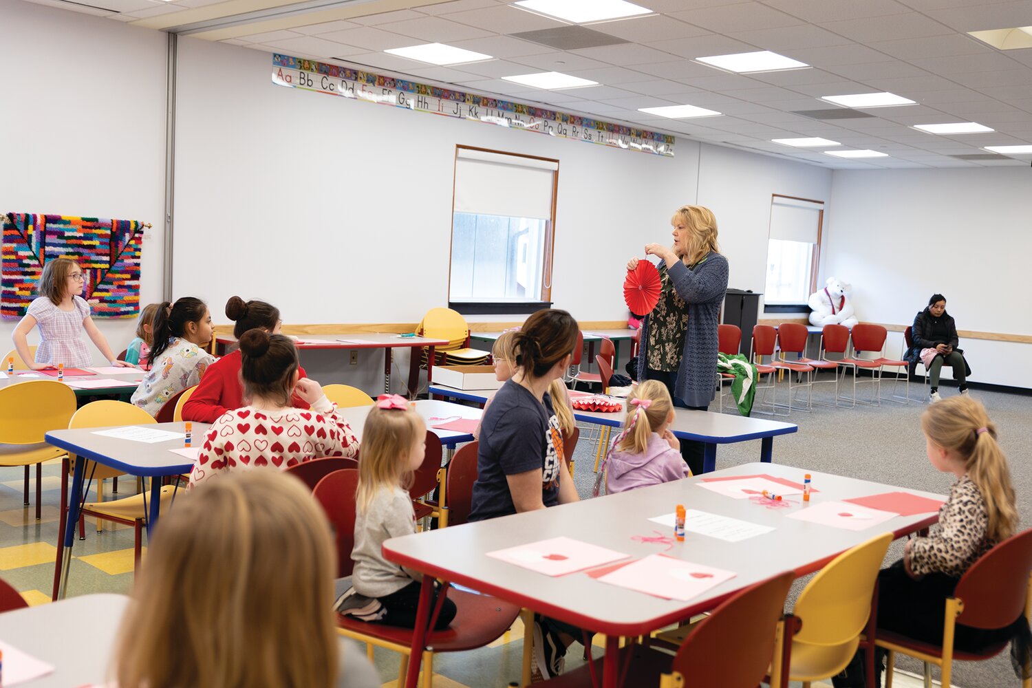 Valentine's Day crafts at Crawfordsville District Public Library, Feb. 4, 2025.