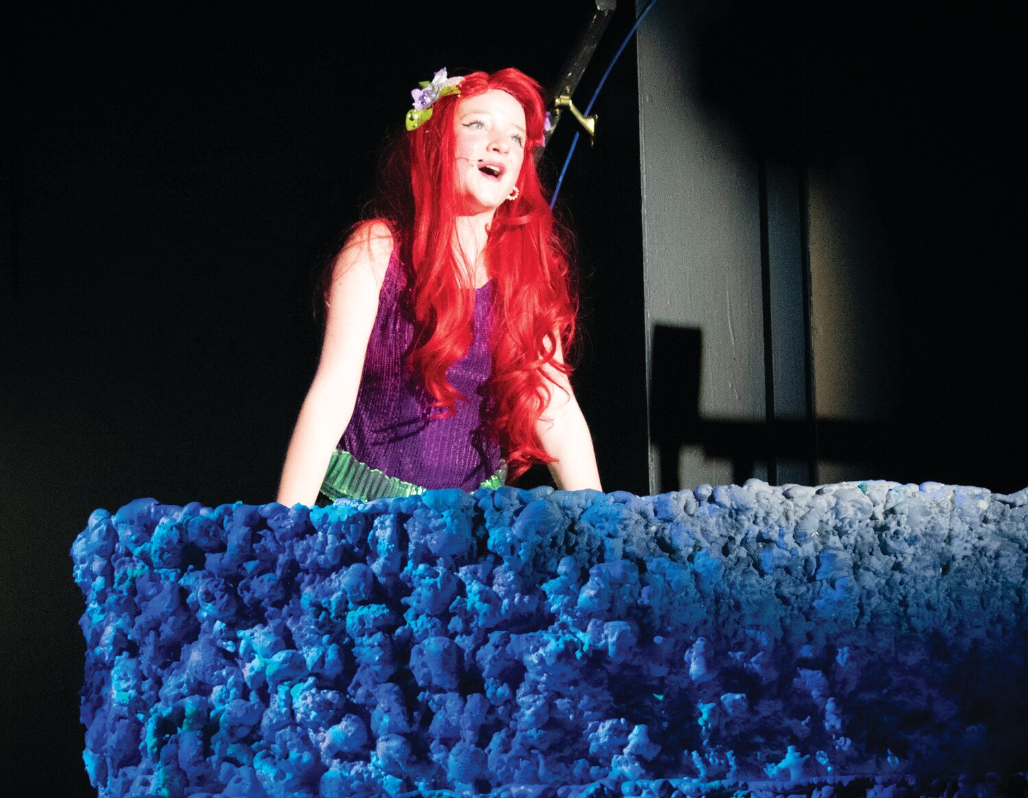 Hailey Sarver, a Crawfordsville Middle School eighth-grader, brings the curious and brave Ariel to life in The Little Mermaid Jr. The production opens today at 7 p.m. at the Vanity Theater.