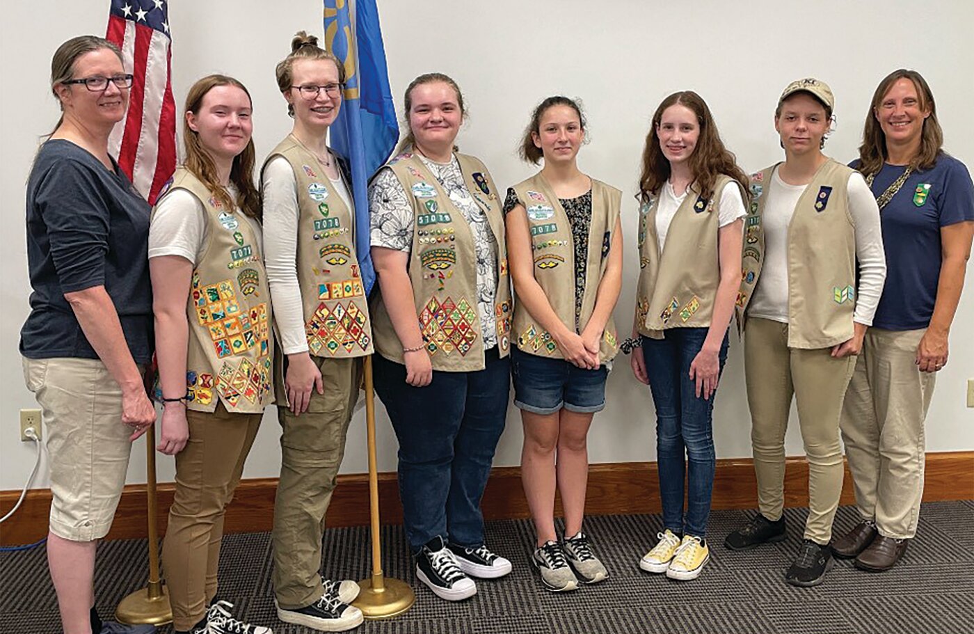 The scouts from Troop 57078 made Valentine’s Day cards for Meals on Wheels clients. Their leaders are Ann Taylor and Paula Dodd. This is the third year these young ladies have made the cards.
