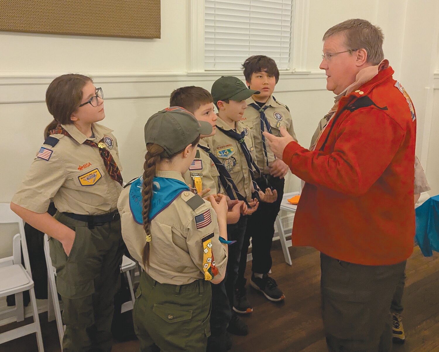 Leaders from Troops 247/365 welcomed the new scouts.