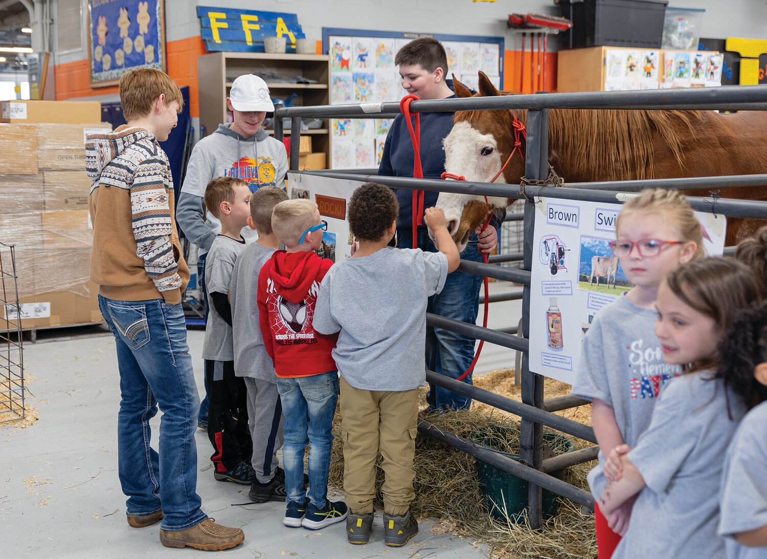 North Montgomery High School's FFA hosted a petting zoo for children on Thursday.