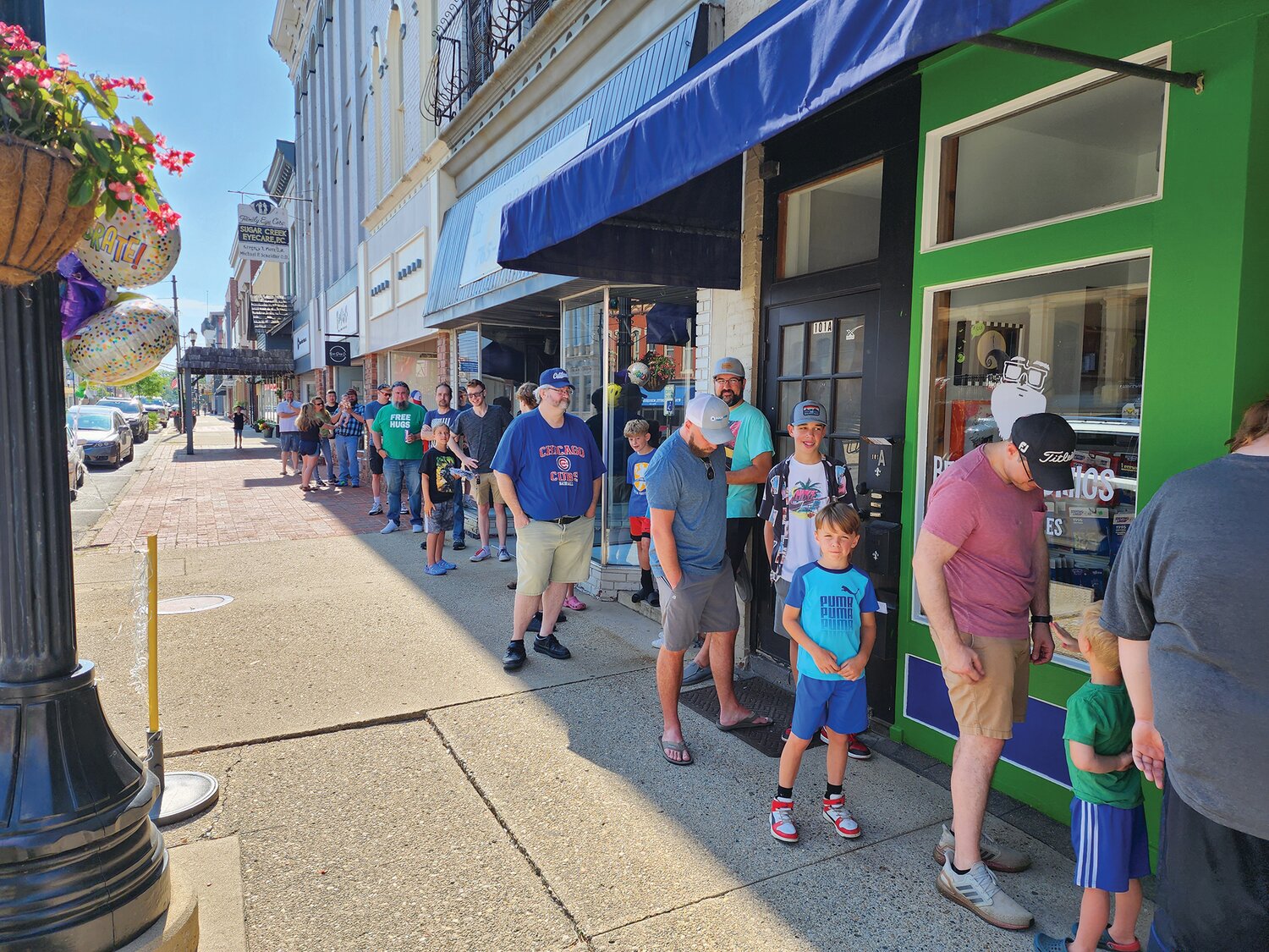 People lined up at Bearded Comics & Collectibles at their grand opening last year.