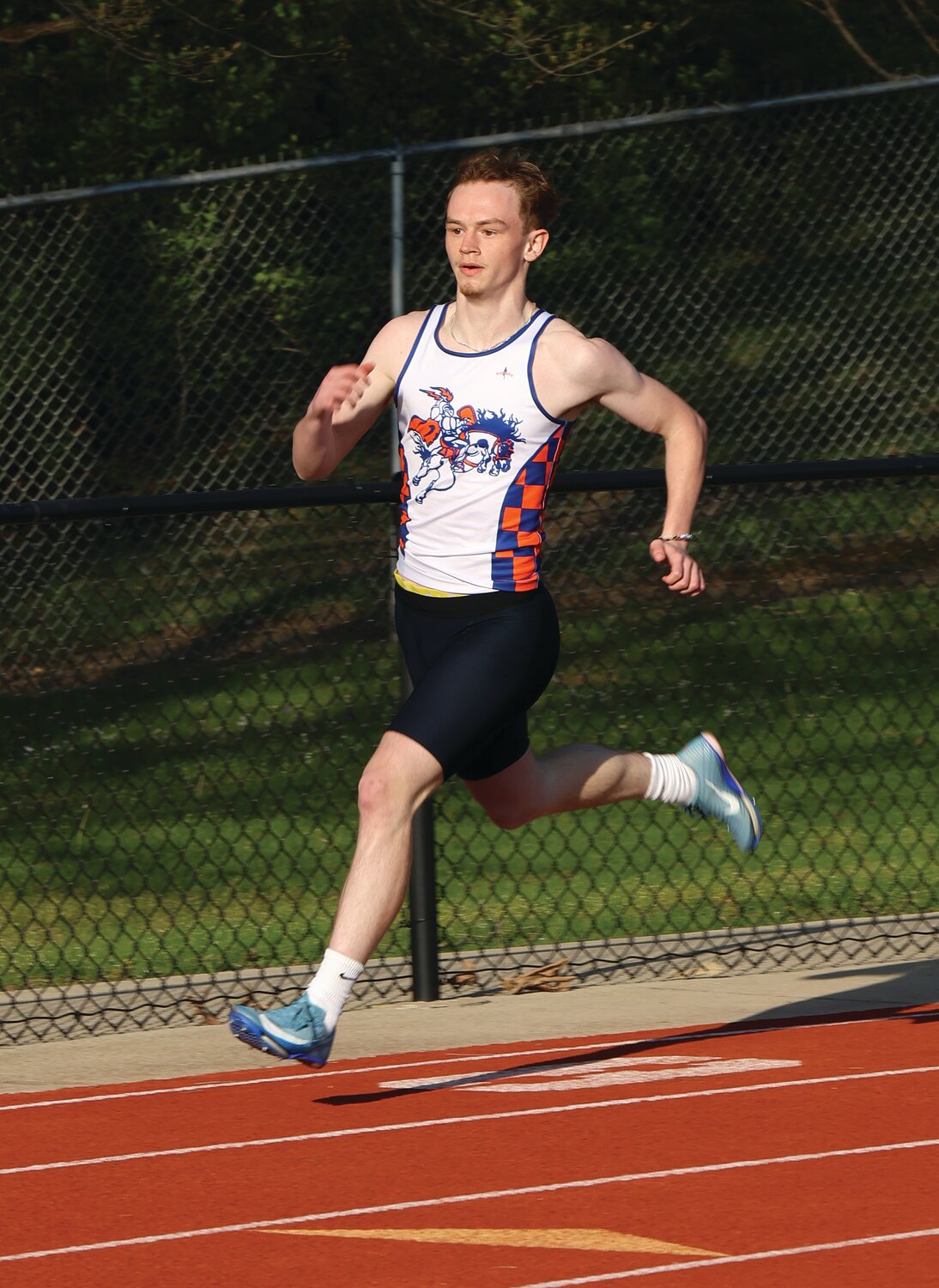 North Montgomery senior Cam Claycomb runs at Harrison on Tuesday. He was a double winner at the meet.