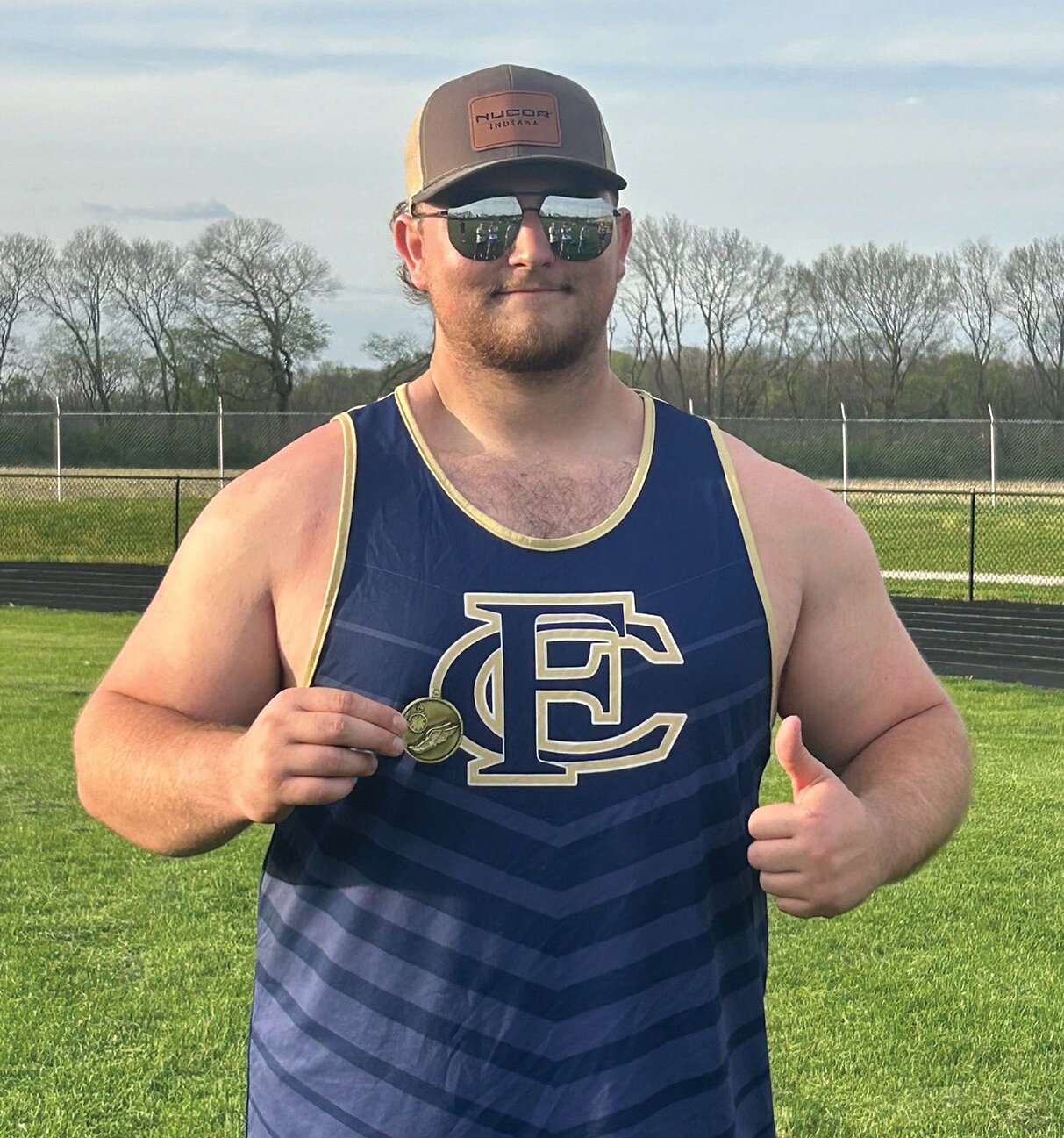 Mustang Gavin McCollum won the long jump event.