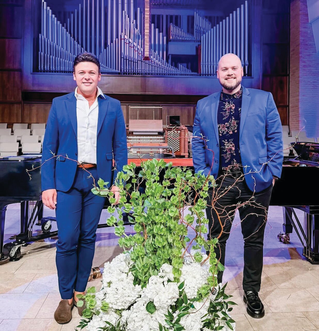Pianists and singers Cameron Cody and James Kelly will perform for Concerts on the Corner at Wabash Avenue Presbyterian Church at 7 p.m. Friday.