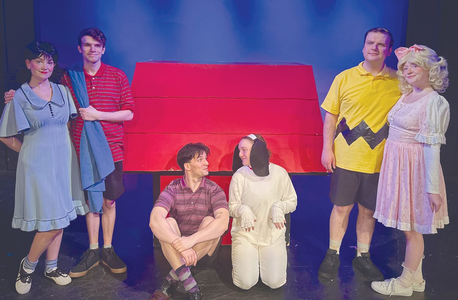 The cast of  "Your a Good Man, Charlie Brown" are pictured, from left, Rebecca Lea, Xander Haan, Austin Michael Russell, Grace Whetstone, Noah Johnson and DRae Beller.