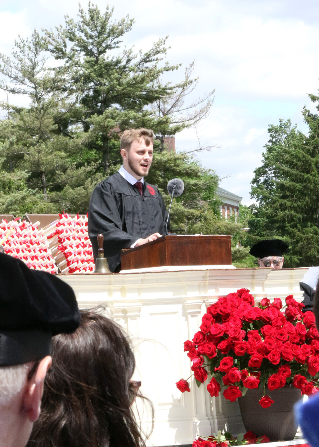 Logan Weilbaker was one of two featured speakers at the 187th Wabash College Commencement Saturday in Crawfordsville.