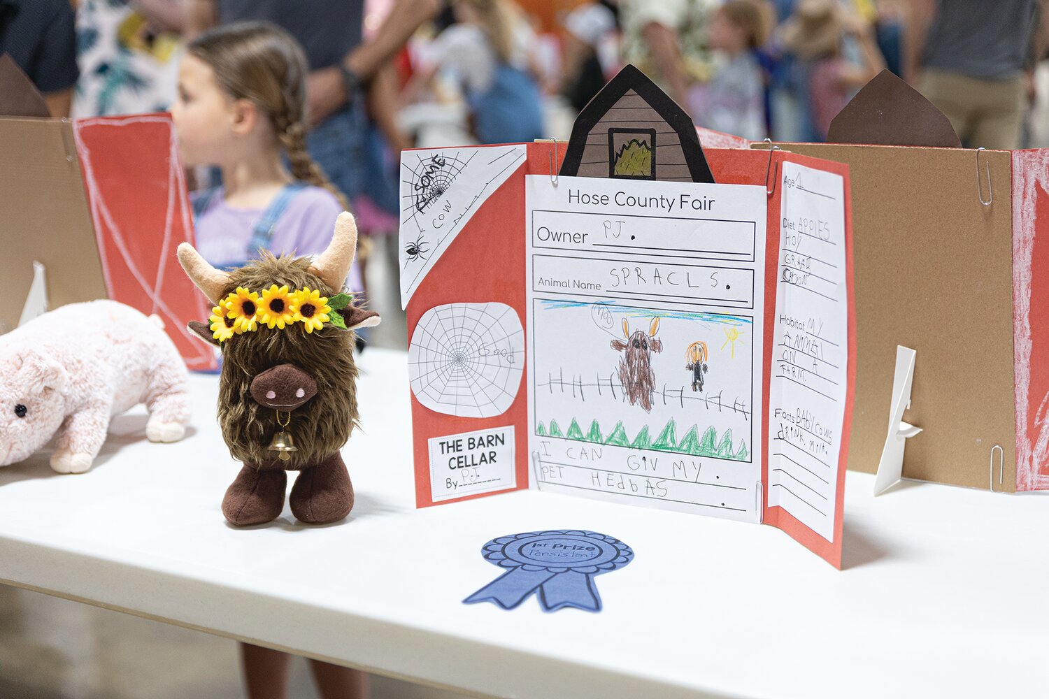 Laura Hose Elementary School students held a County Fair at the 4-H Fairgrounds where they presented an animal of their choice (in the form of plush, figure, doll, etc.) to visitors. May 16, 2025.