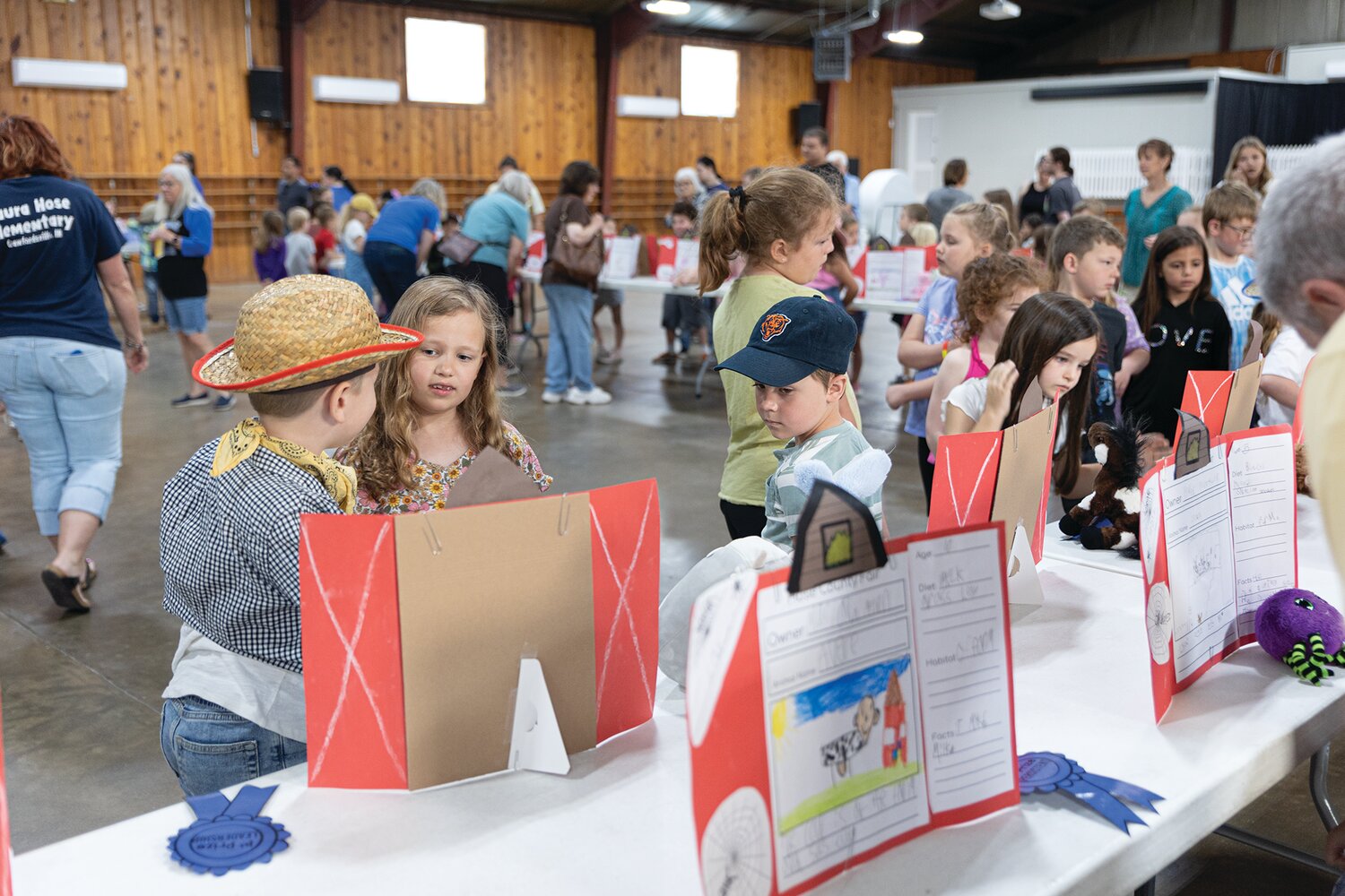 Laura Hose Elementary School students held a County Fair at the 4-H Fairgrounds where they presented an animal of their choice (in the form of plush, figure, doll, etc.) to visitors. May 16, 2025.