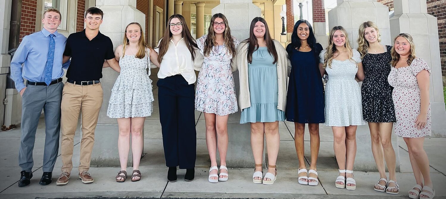 Pictured, from left, are the top 10 students of the Class of 2025 at North Montgomery High School, Jayden Thompson, Cade Cole, Ava Nunan, Julia Shea, Brooklyn Kerns, Katie Shepherd, Sarita Gabhawala, Noelle Barnhart, Abbie Johnson and nd Kayla Sankey. Graduation ceremonies will take place at 10 a.m. Saturday at the high school.
