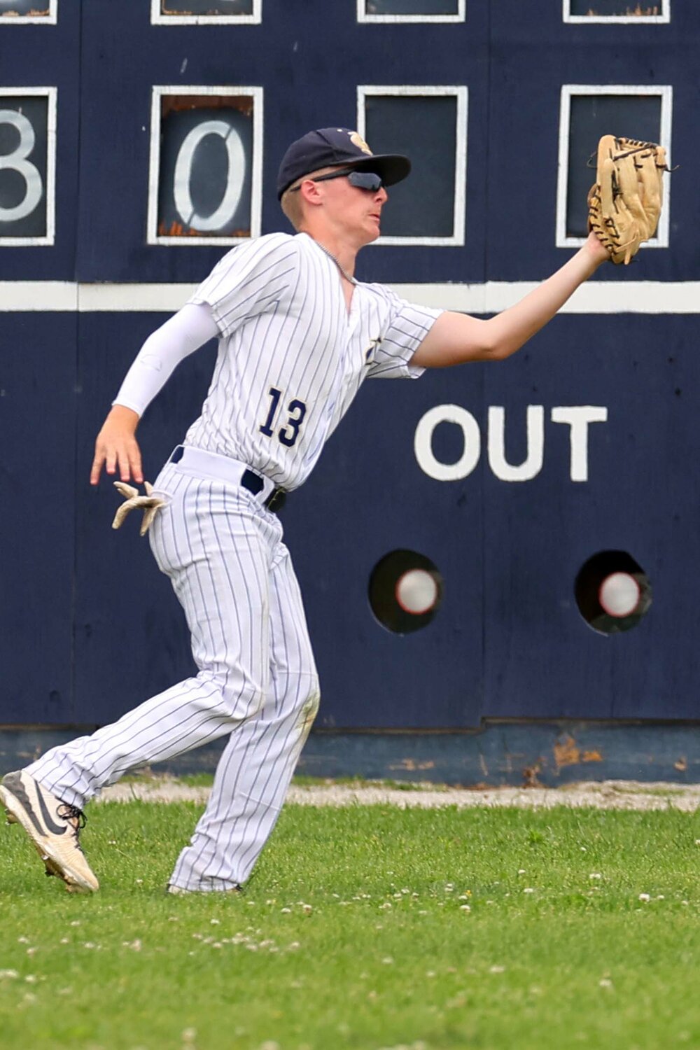 Ryan Mitchell of Fountain Central - catching fly in right field