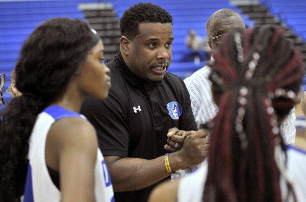 Despite going 16-4 and winning the Henlopen Conference title, Dover coach Jahi Davenport and the Senators are seeded only 10th in the state tournament. DAILY STATE NEWS FILE PHOTO.