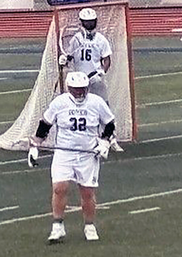 Vinny Buttillo made his first appearance with Dover’s boys’ lacrosse team on Wednesday night. Submitted photo