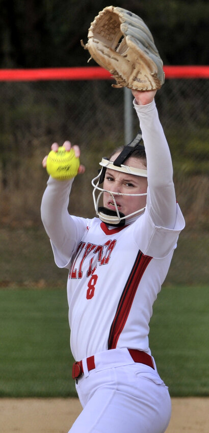 Senior Mara Everton was a first-team All-State pitcher last spring and averages over a strikeout per inning. SPECIAL TO DAILY STATE NEWS/GARY EMEIGH