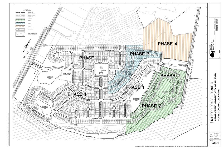 The community of Milford Ponds is being built in four phases. Only part of the first phase has been built so far.