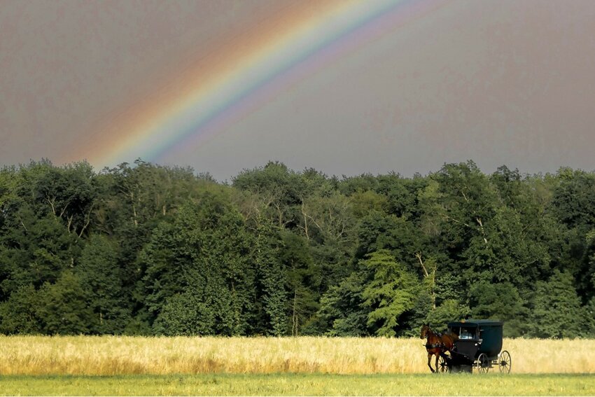 Jerry Hull of Dover took this photo of a rainbow across the skies of a west Dover farm in early May.
