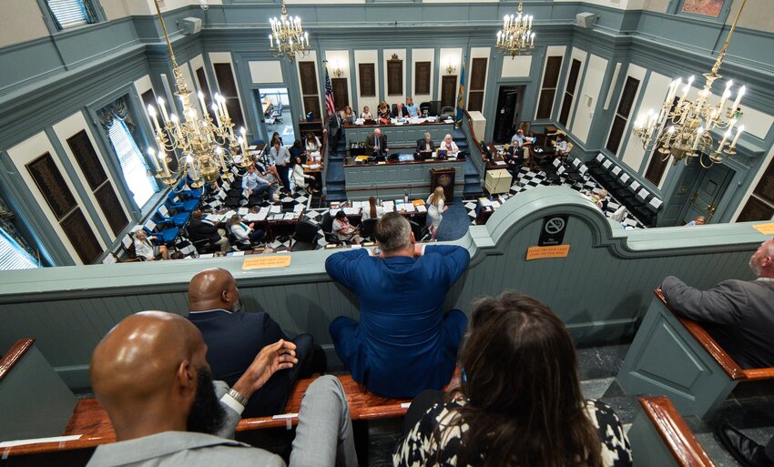 Spectators watch the proceedings of Delaware's House of Representatives during the final day of the legislative session at Legislativer Hall in Dover on Friday.