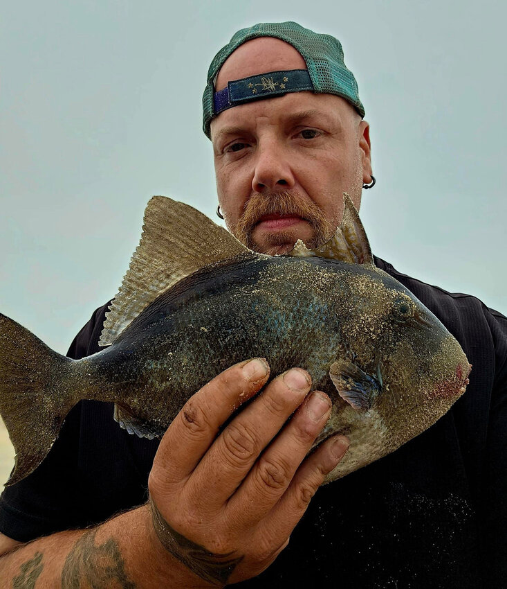 David Moore with a trigger fish he caught at the Ocean City Inlet.