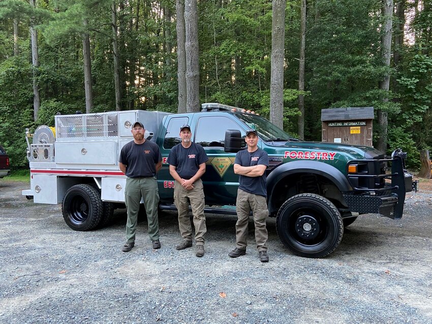 The Delaware Forest Service sent a three-person wildland fire engine crew from Blackbird State Forest to Southern California on Friday.