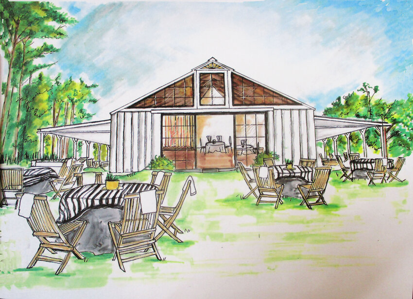 An artist's conception of the main center at Chantel's Serenity proposed for Old Westover Road, a place &quot;Where Moments Blossom into Forever.&quot;
