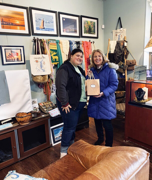 Senator Mary Beth Carozza and Autumn Custis of Marion pictured doing a little Christmas shopping at Bay Gift Vault in Crisfield. Autumn served as an intern in Sen. Carozza&rsquo;s Annapolis office during the 2023 session, and Sen. Carozza was named a Legislative All-Star by the Maryland Retailers Association.