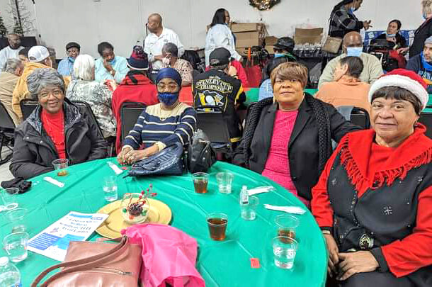 Even before the meal began, smiles overflowed among those attending, including, (from left) Dorothea Johnson, Rosalee Molock, Pearl Ferguson and Lucille Rowley.
