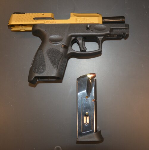 This Taurus G2C 9 mm handgun was seized from a student's backpack at Cape Henlopen High School in Lewes on Wednesday.